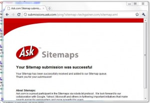 Siitemap submission confirmation message Siitemap submission confirmation message