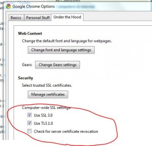 Chrome settings