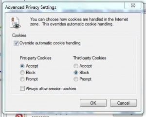 Cookie setting in IE