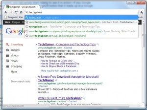 TechGainer : Instant search results in chrome for Techgainer