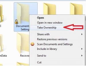 add take ownership in windows xp, 7, vista context menu