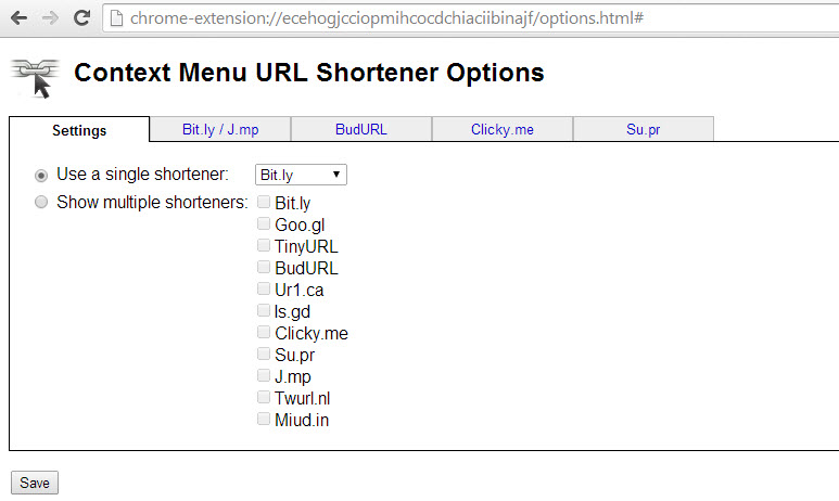 URL Shorter Options
