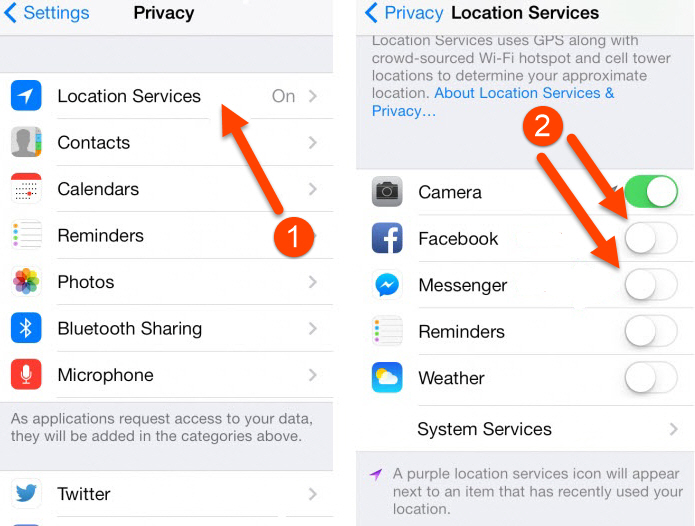 Disable Facebook location service on iOS