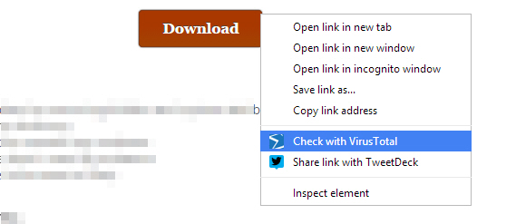 Check with VirusTotal on Chrome