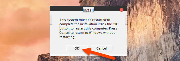 Restart your PC when it asks Restart your PC