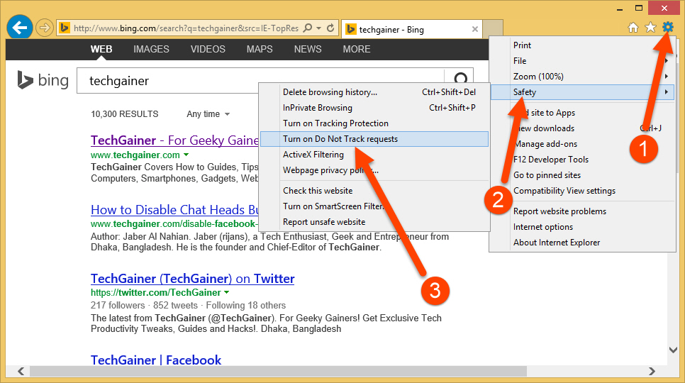 Enable DNT on Internet Explorer 11 Turn on IE Do Not Track