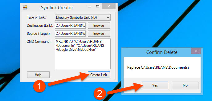 Create symlink