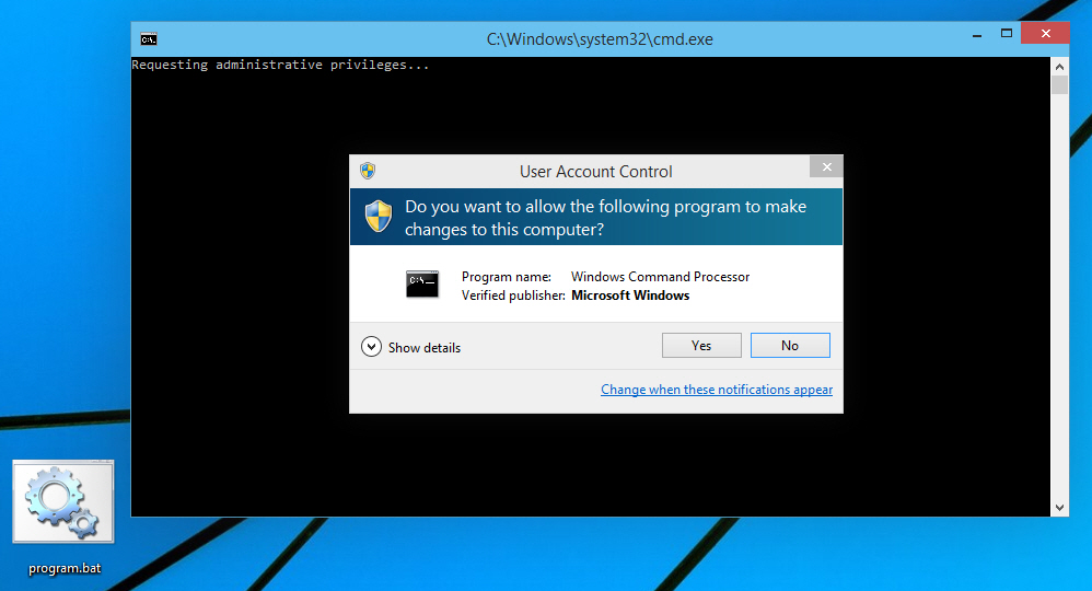 How to Create a Batch File that will Automatically Run as Administrator