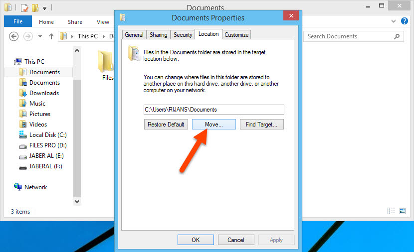 Move Documents Location