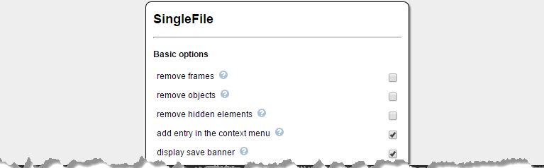 Singlefile options