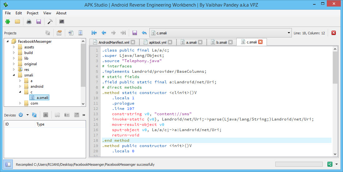 Decompile, Edit and Recompile APK files with APK Studio on Windows or Linux