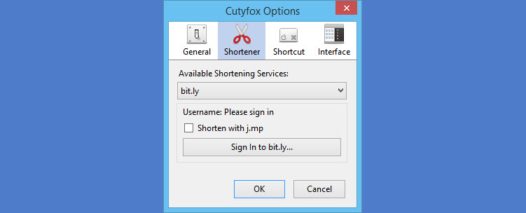 Cutyfox addon options