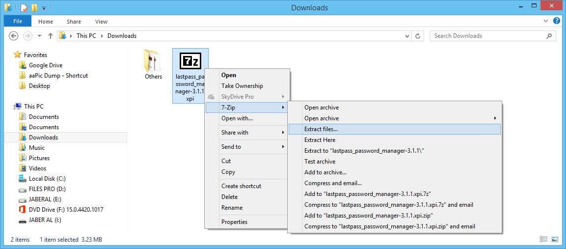 Extract XPI files
