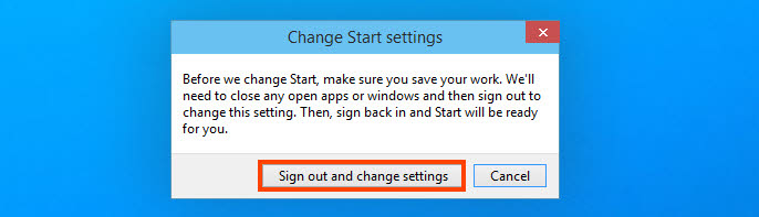 Sign out and change settings
