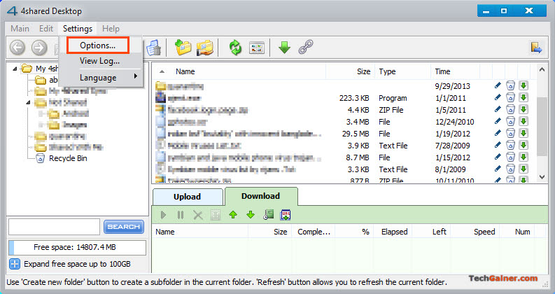 4shared Settings