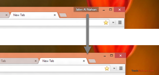 How to Hide Chrome’s New User Menu (and your Name) from Top-right Side