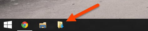 Folder pinned to Taskbar