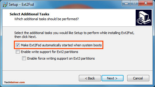 Auto run Ext2Fsd