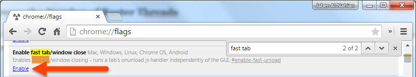 Enable fast tab/window close