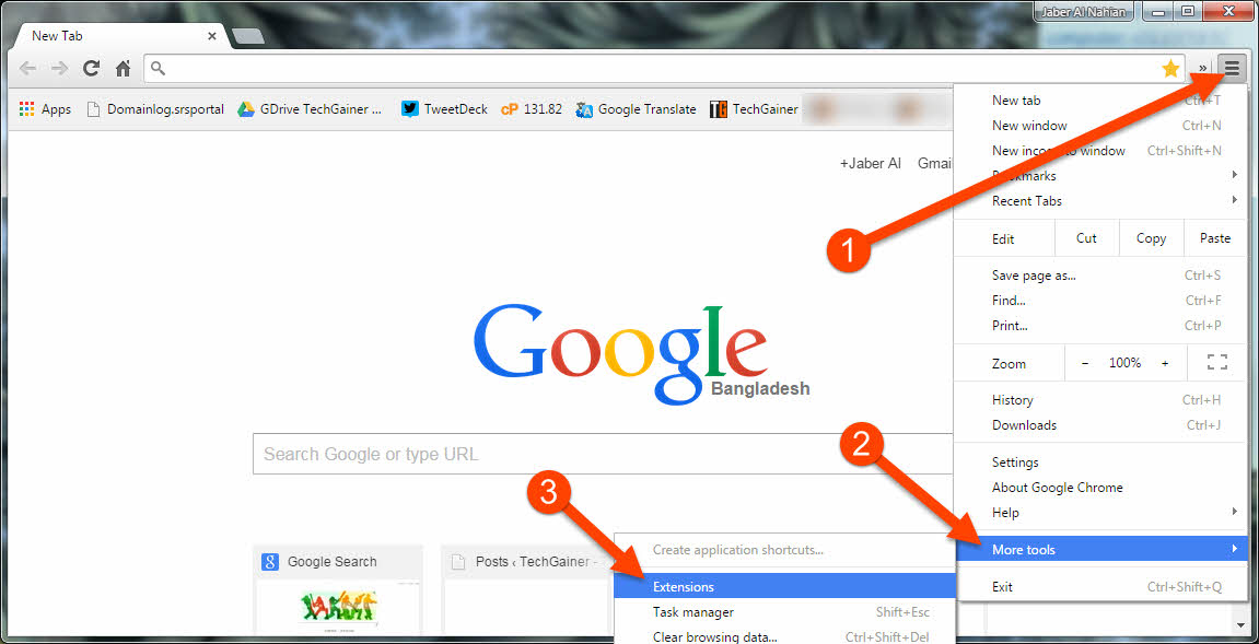 Open Chrome Extensions
