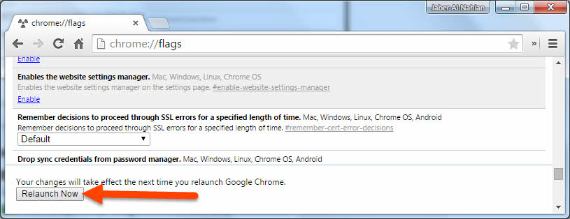 Relaunch Chrome