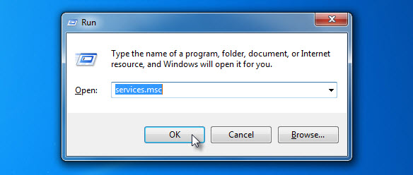 Open Windows Serivces