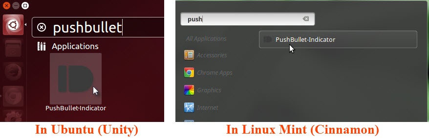 Open Pushbullet Indicator from Menu