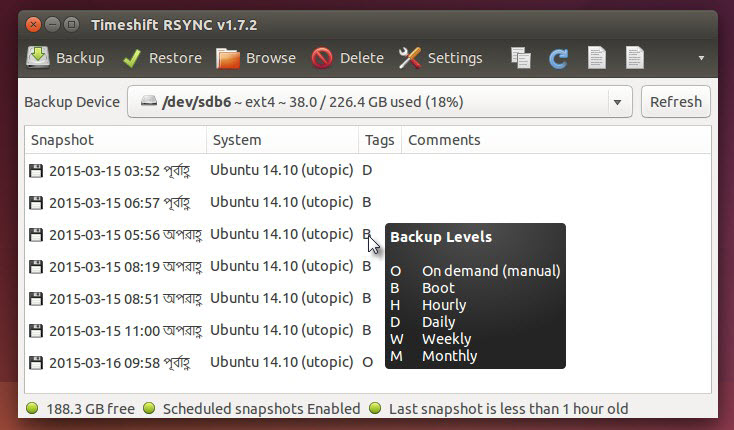 Backup tags