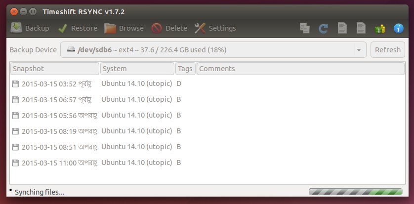 File sync process in TImeShift
