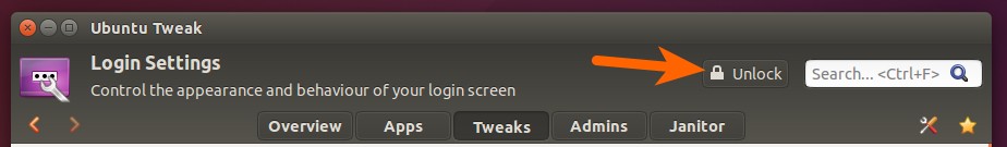 Unlock settings